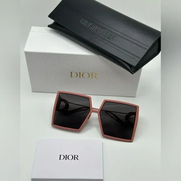 NEW Dior Sunglasses 30Montaigne SU 41A0 Matte Pink Grey Women